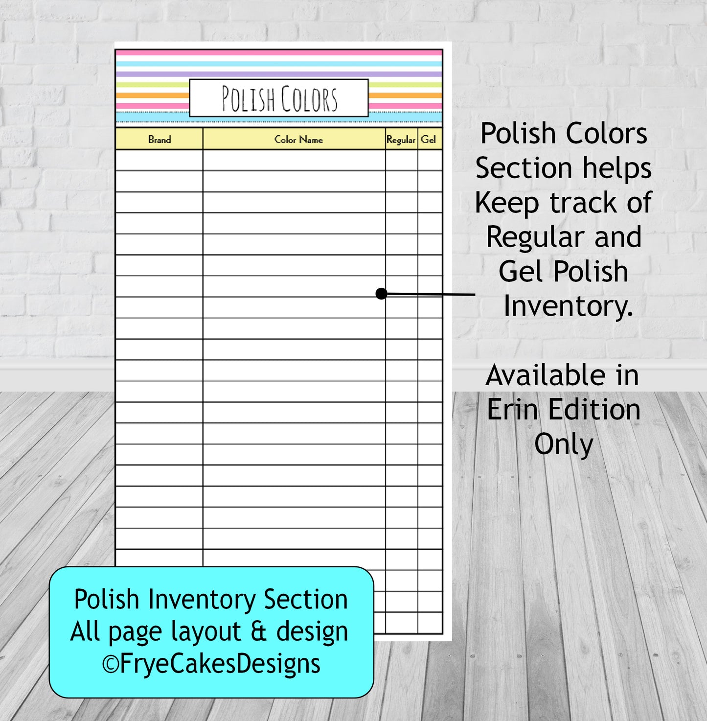Small ERIN EDITION with POLISH INVENTORY Spiral Bound Yearly Business Tracker