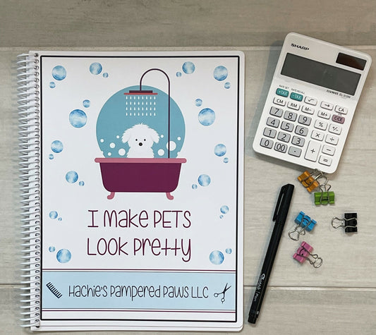 PRETTY PETS DESIGN - Standard 12 Month Appointment Book - Start Any Month - 3 Sizes with Optional Income & Expenses Tracking