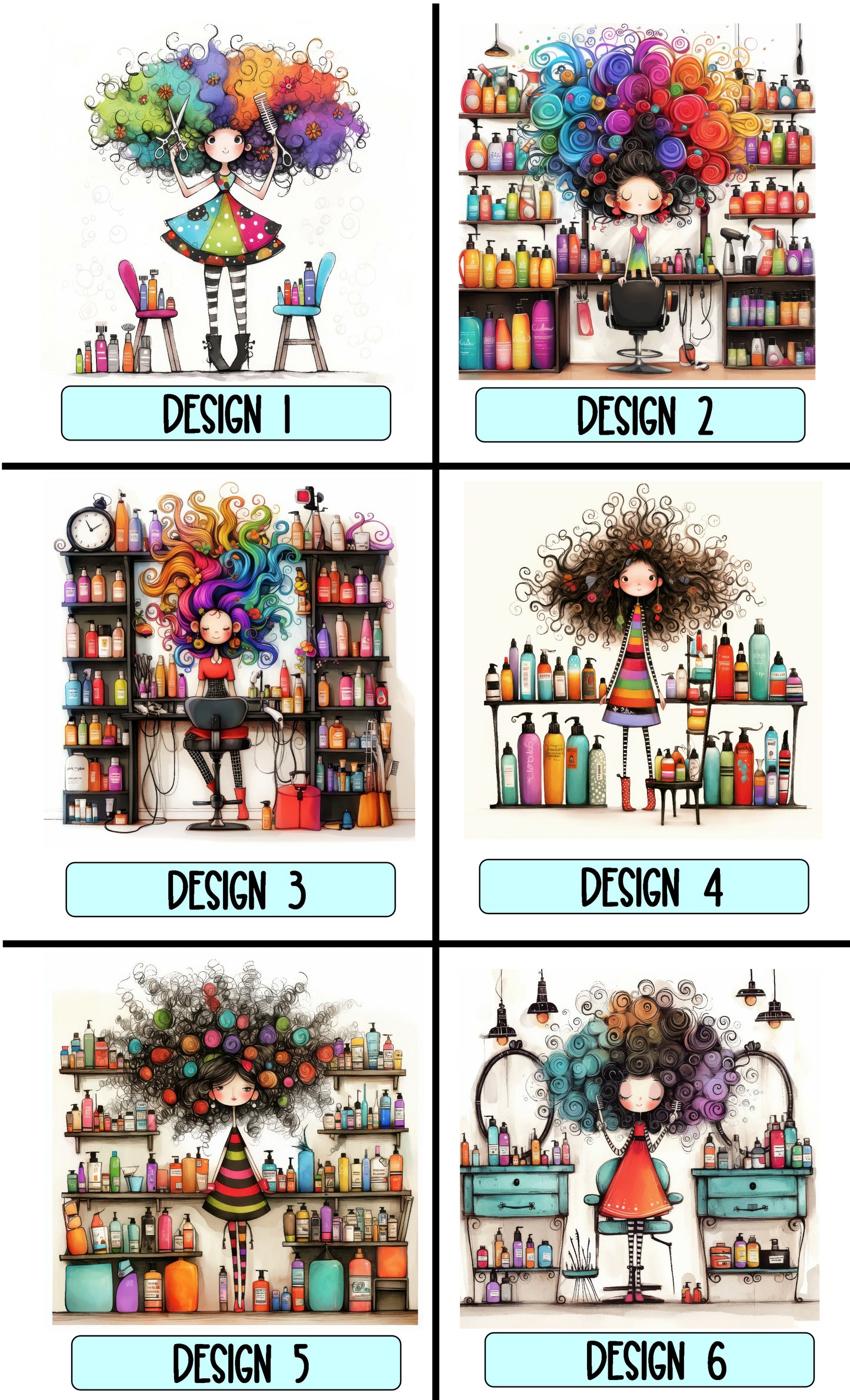 CUTE CARTOON STYLISTS DESIGN - 12 Month Dated Appointment Book With Business Organizer/Planner + UPGRADE OPTIONS