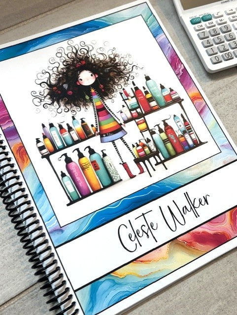 CUTE CARTOON STYLISTS DESIGN - 12 Month Dated Appointment Book With Business Organizer/Planner + UPGRADE OPTIONS