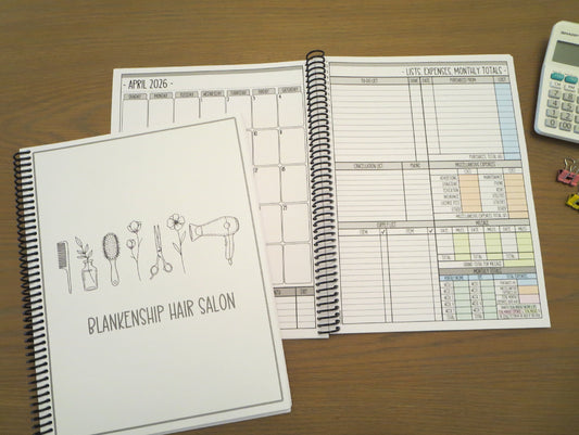 SIMPLE STYLIST TOOLS DESIGN - 12 Month Dated Appointment Book With Business Organizer/Planner + UPGRADE OPTIONS