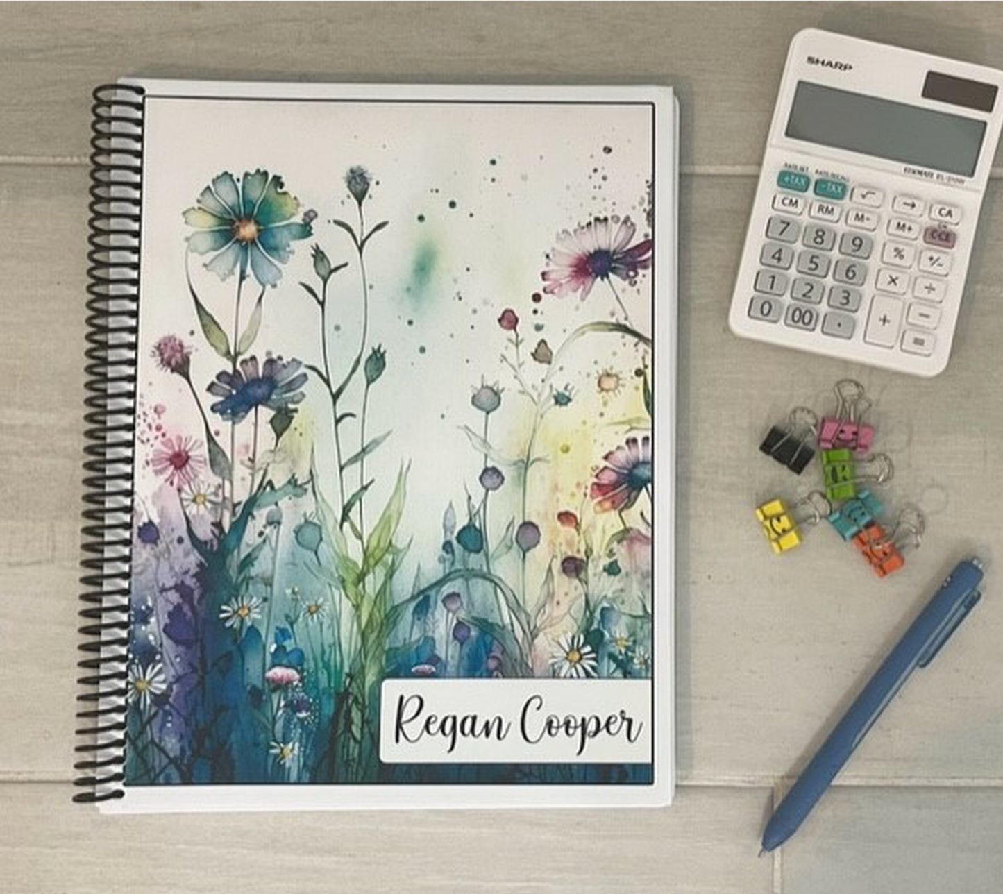 SPRING FLOWERS DESIGN - 6 COVERS TO CHOOSE FROM - Standard 12 Month Appointment Book - Start Any Month - 3 Sizes with Optional Income & Expenses Tracking