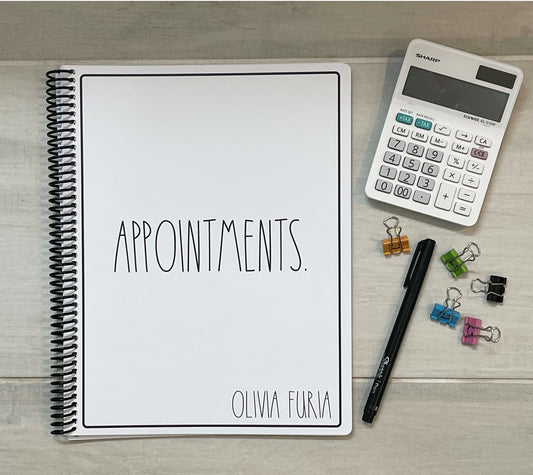 SIMPLY SIMPLE DESIGN - Standard 12 Month Appointment Book - Start Any Month - 3 Sizes with Optional Income & Expenses Tracking