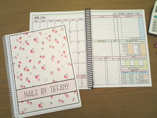 LITTLE STRAWBERRIES DESIGN - 12 Month Dated Appointment Book With Business Organizer/Planner + UPGRADE OPTIONS