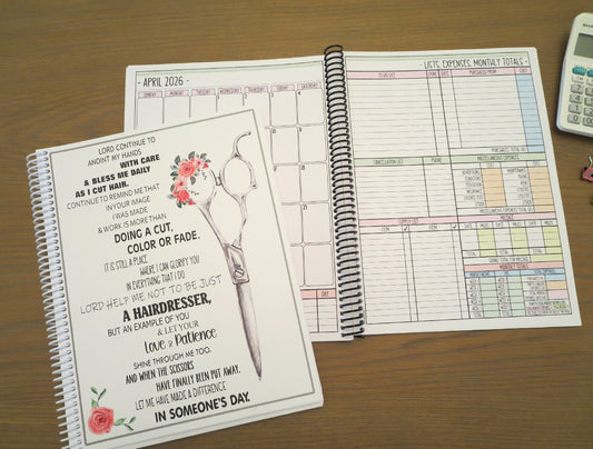 STYLIST'S PRAYER DESIGN - 12 Month Dated Appointment Book With Business Organizer/Planner + UPGRADE OPTIONS