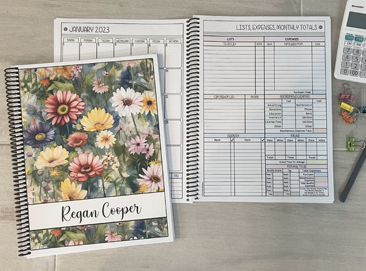 SUMMER FLOWERS DESIGN - 12 Month Dated Appointment Book With Business Organizer/Planner + UPGRADE OPTIONS