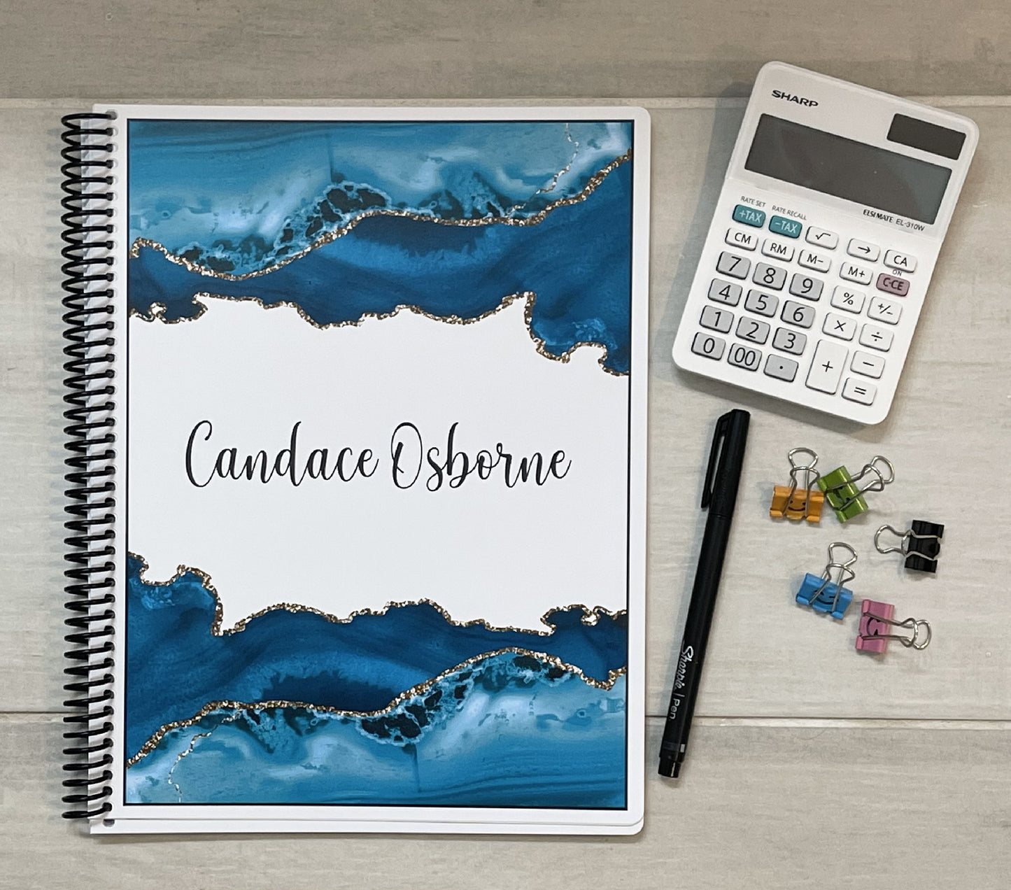 TEAL MARBLE DESIGN - Standard 12 Month Appointment Book - Start Any Month - 3 Sizes with Optional Income & Expenses Tracking