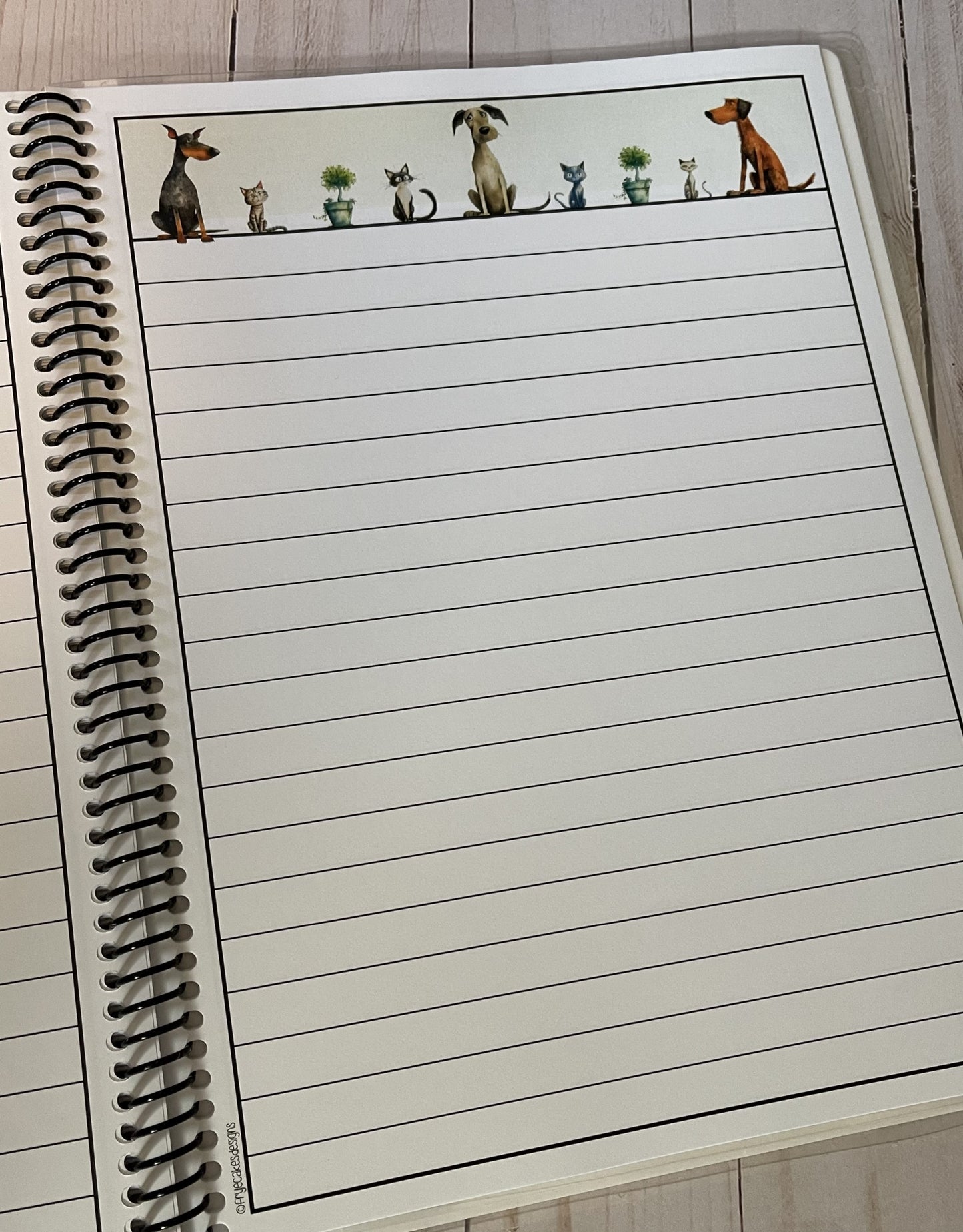 2025-2026 Pet Sitter Planner & Organizer with Pet and Owner Info Pages.  Large or Medium.  ILLUSTRATED PETS DESIGN