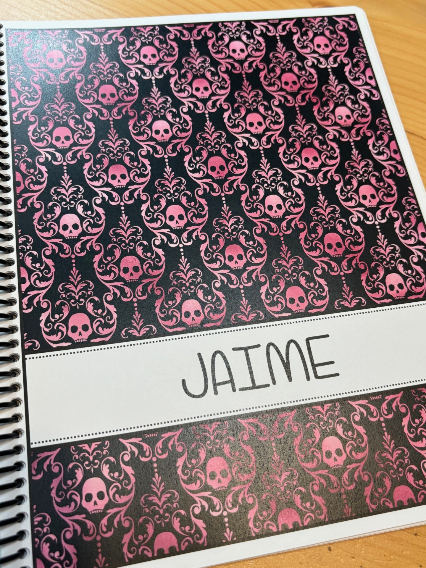 GOTHIC SKULLS DESIGN - CHOOSE FROM 4 COLORS - Standard 12 Month Appointment Book - Start Any Month - 3 Sizes with Optional Income & Expenses Tracking