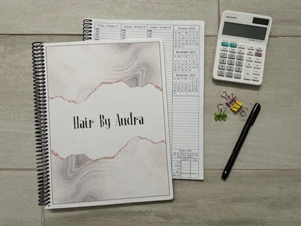 WHITE MARBLE DESIGN - Standard 12 Month Appointment Book - Start Any Month - 3 Sizes with Optional Income & Expenses Tracking