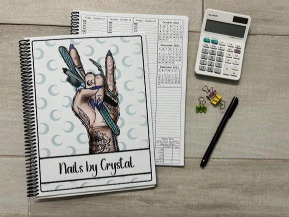 EDGY NAIL TECH DESIGN - 12 Month Dated Appointment Book With Business Organizer/Planner + UPGRADE OPTIONS
