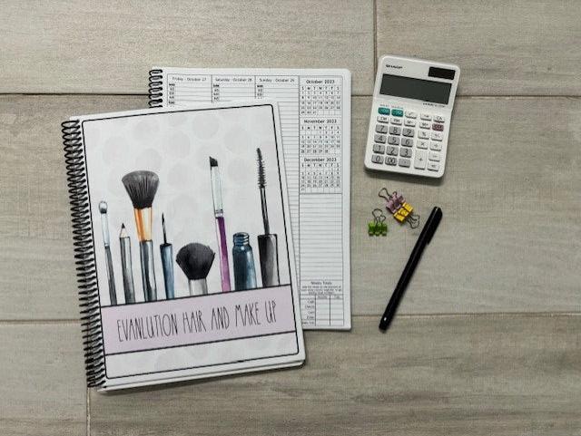 MAKEUP BRUSHES DESIGN - 12 Month Dated Appointment Book With Business Organizer/Planner + UPGRADE OPTIONS