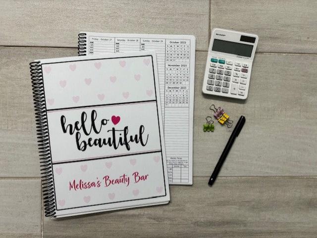 HELLO BEAUTIFUL DESIGN - 12 Month Dated Appointment Book With Business Organizer/Planner + UPGRADE OPTIONS