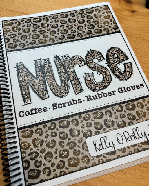 NURSE - MEDICAL WITH LEOPARD PRINT DESIGN - Standard 12 Month Appointment Book - Start Any Month - 3 Sizes with Optional Income & Expenses Tracking