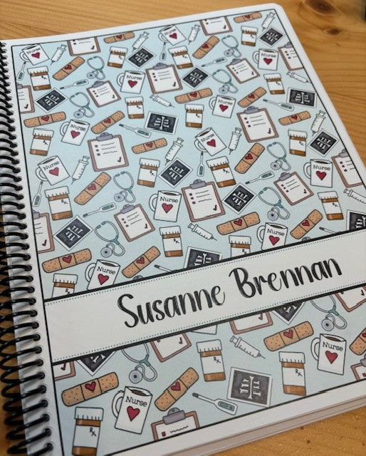 NURSE - MEDICAL TOOLS DESIGN - Standard 12 Month Appointment Book - Start Any Month - 3 Sizes with Optional Income & Expenses Tracking