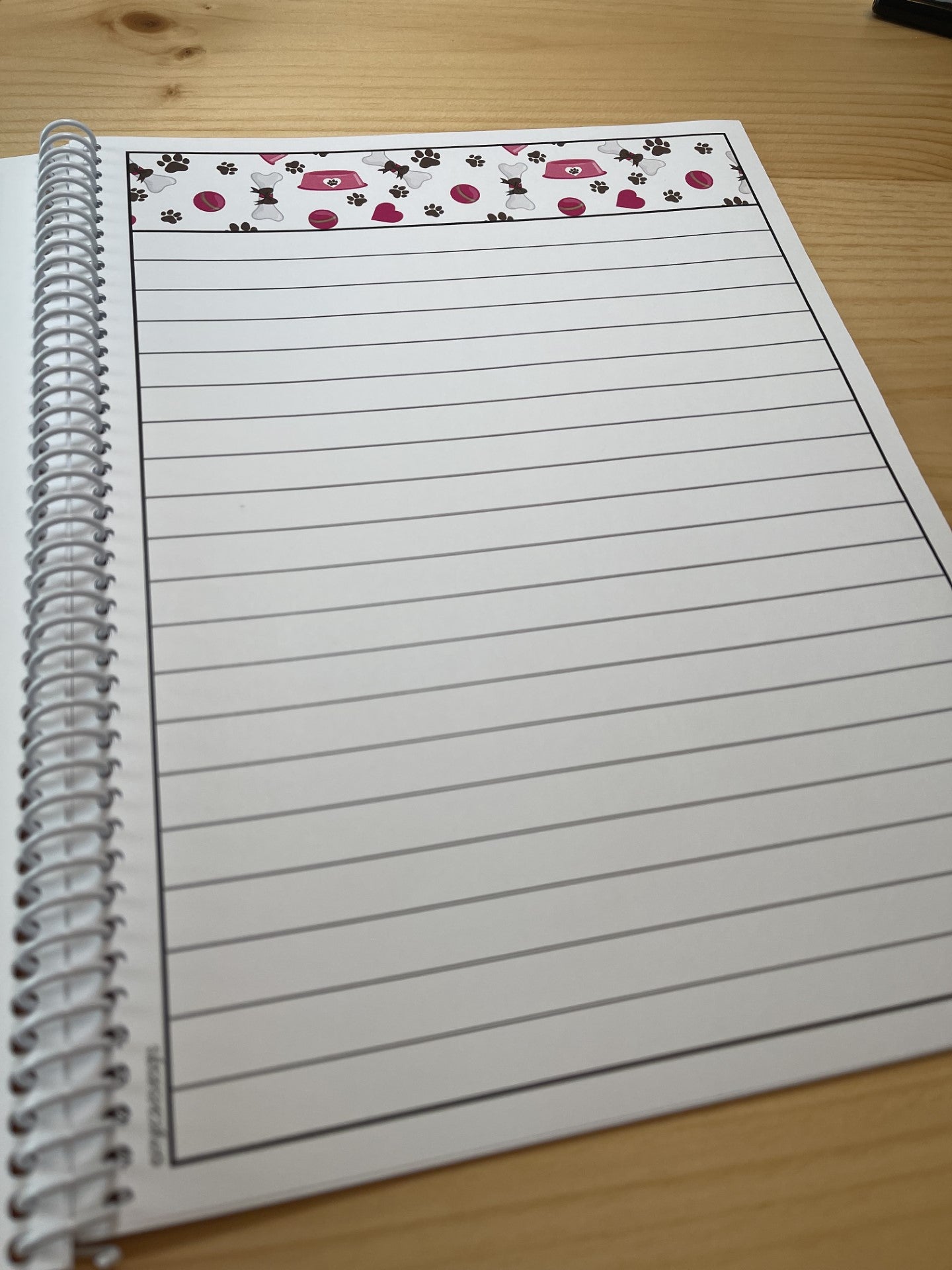 2025-2026 Pet Sitter Planner & Organizer with Pet and Owner Info Pages.  Large or Medium.  PINK BOWLS & BOWS DESIGN