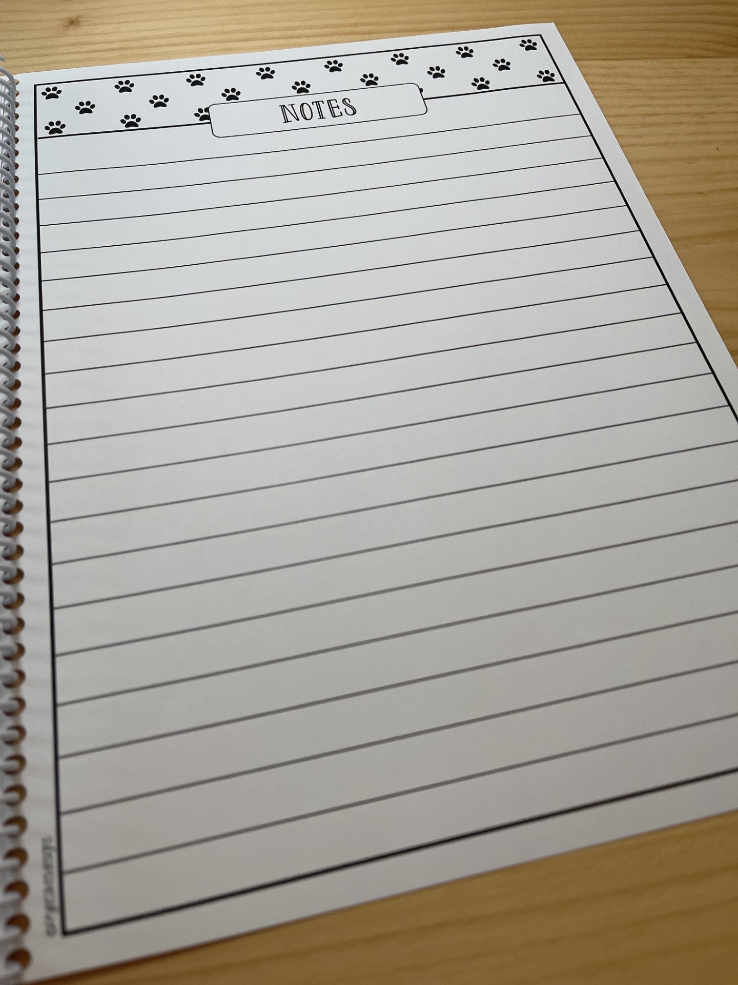 2025-2026 Pet Sitter Planner & Organizer with Pet and Owner Info Pages.  Large or Medium.  BLACK PAW PRINTS DESIGN DESIGN