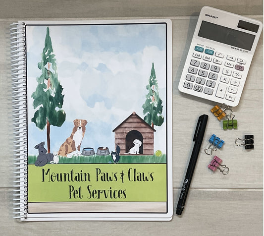 WATERCOLOR PETS DESIGN - Standard 12 Month Appointment Book - Start Any Month - 3 Sizes with Optional Income & Expenses Tracking