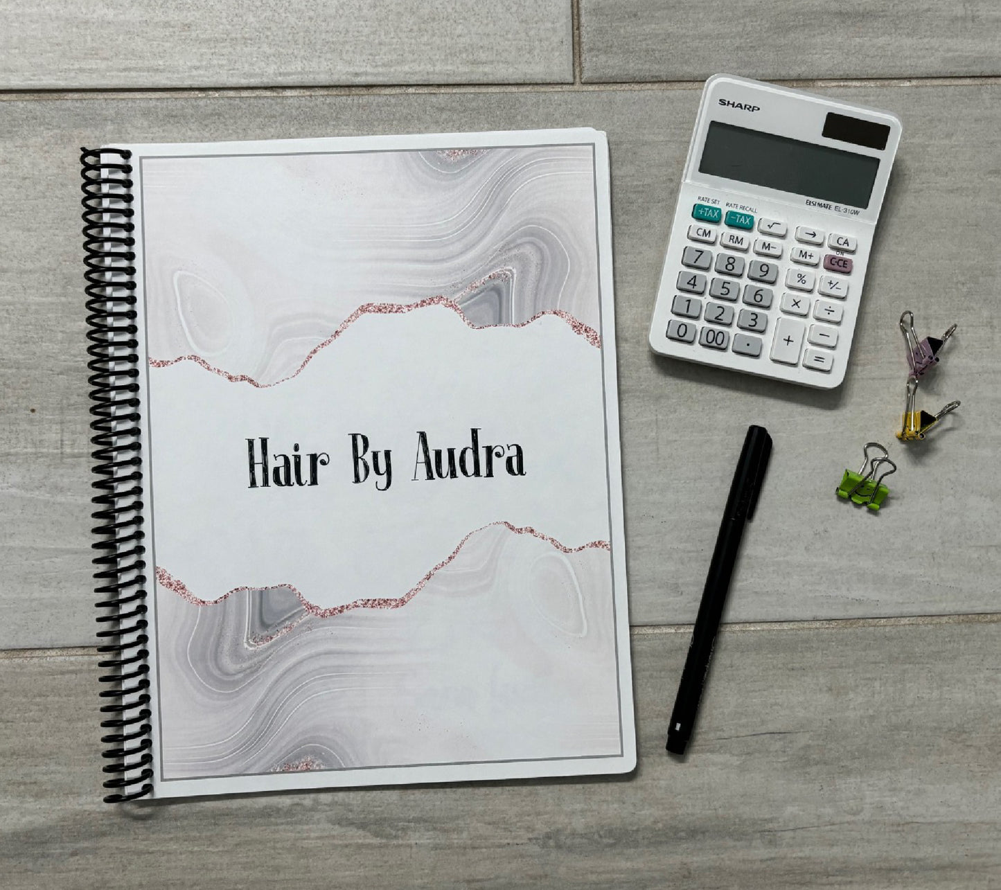 WHITE MARBLE DESIGN - Standard 12 Month Appointment Book - Start Any Month - 3 Sizes with Optional Income & Expenses Tracking