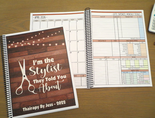 WOOD & LIGHTS DESIGN - 12 Month Dated Appointment Book With Business Organizer/Planner + UPGRADE OPTIONS